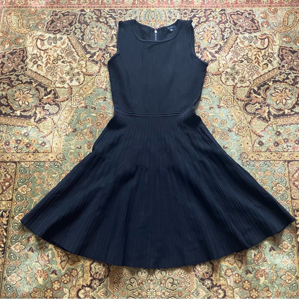 Pink Tartan Black Ribbed Knit Dress